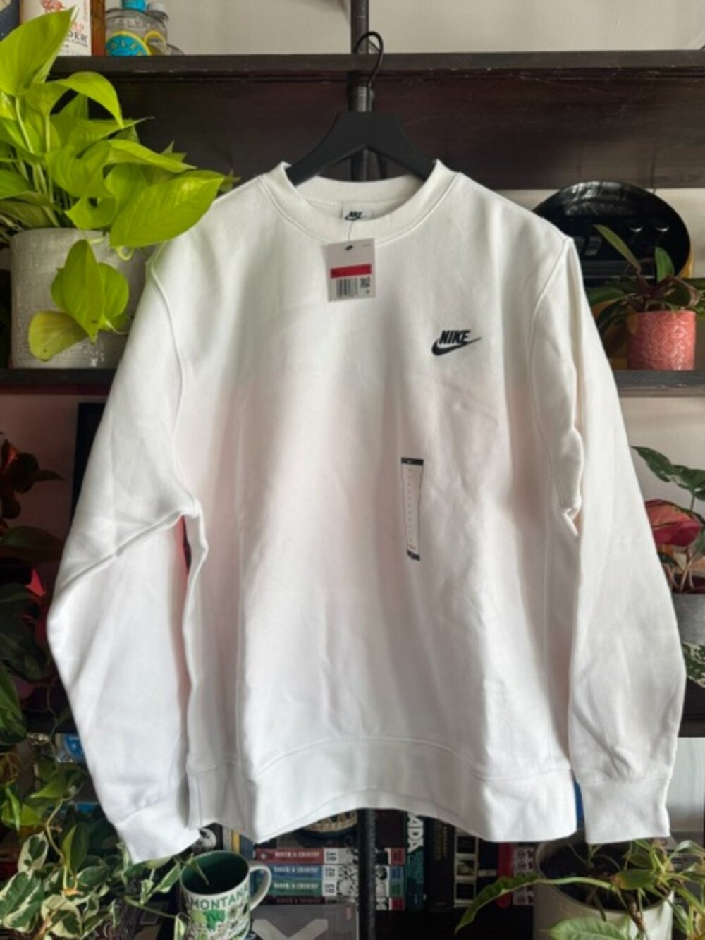 NWT Men's L Sportswear White Crewneck Sweatshirt